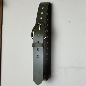 Treasure & Bond Olive Leather Belt XS